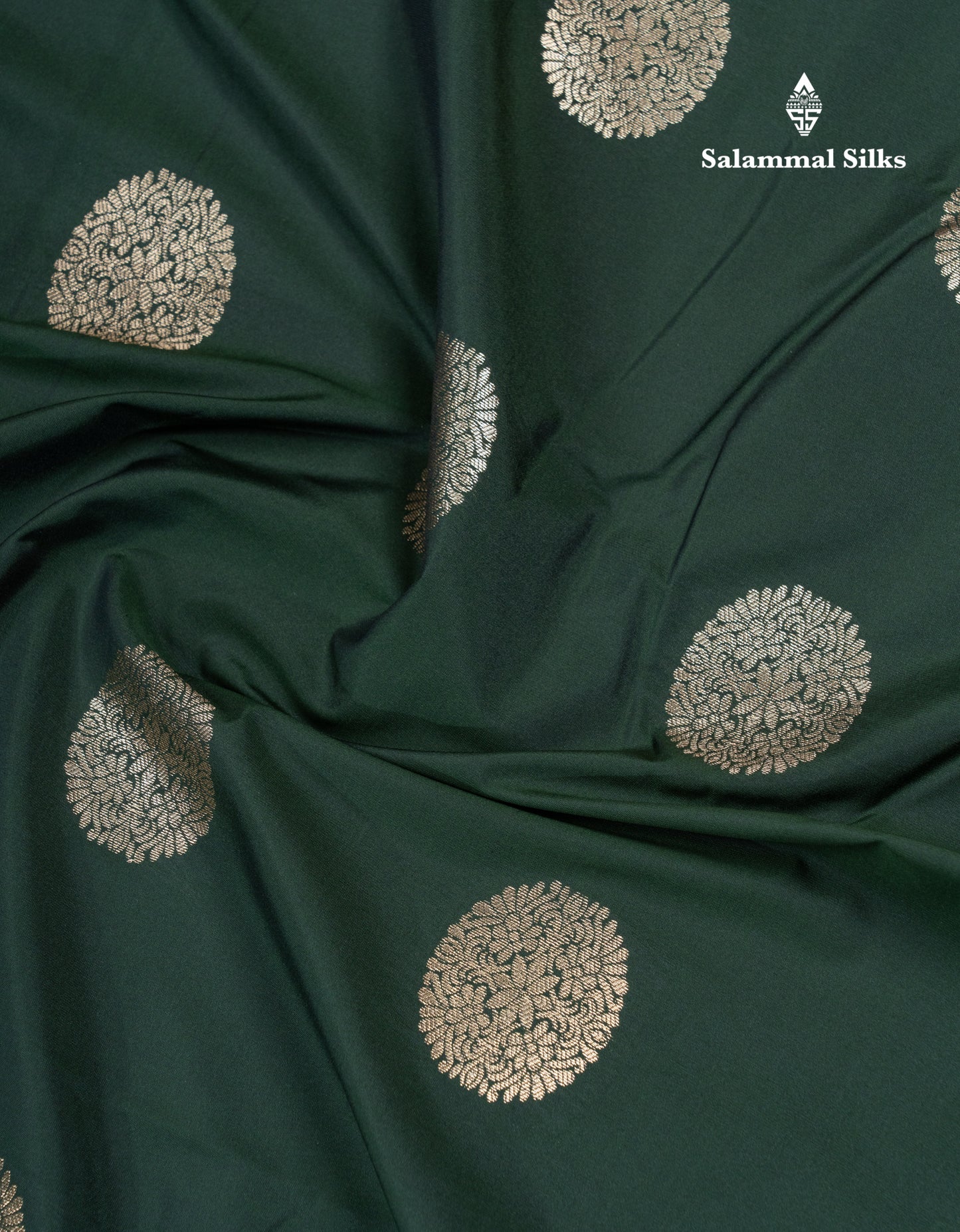 Bottle Green Semi Silk Saree With Traditional Evening Morning Border
