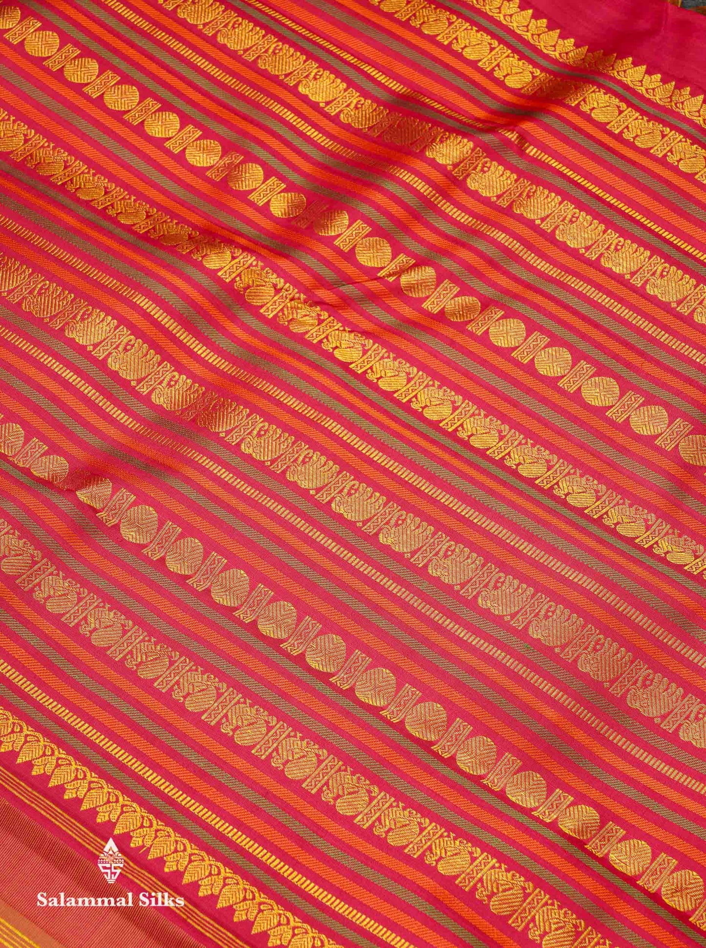 Beautiful Paalum Pazham Checks Pure Kanjivaram Silk Saree With Traditional Small Border