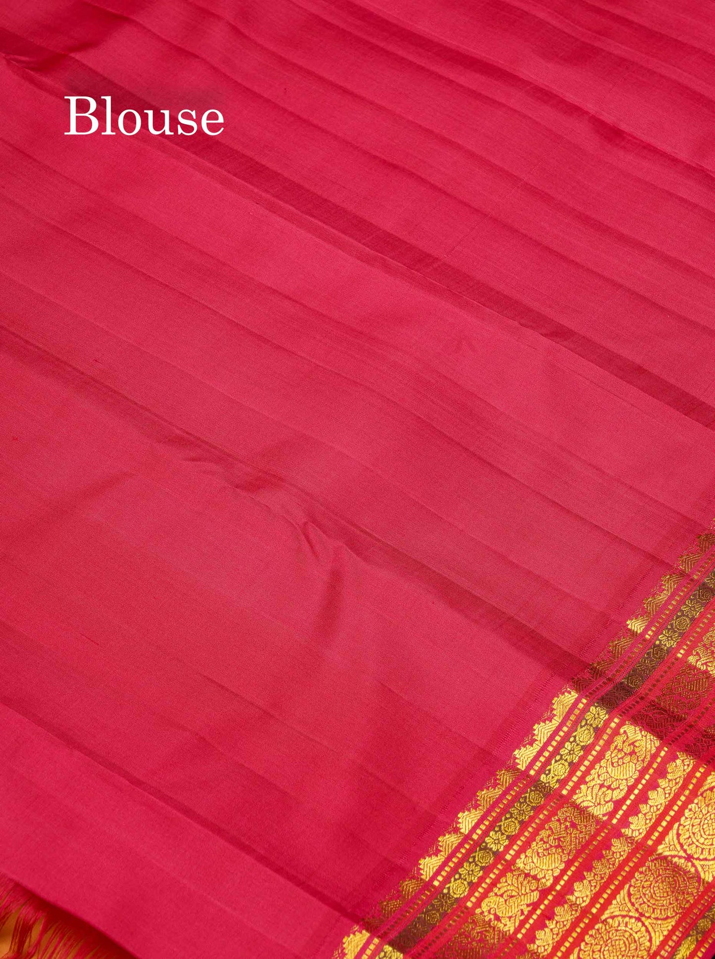 Korvai Beautiful Bornze Pure Kanjivaram Silk Saree With Contrast Pink Traditional Border