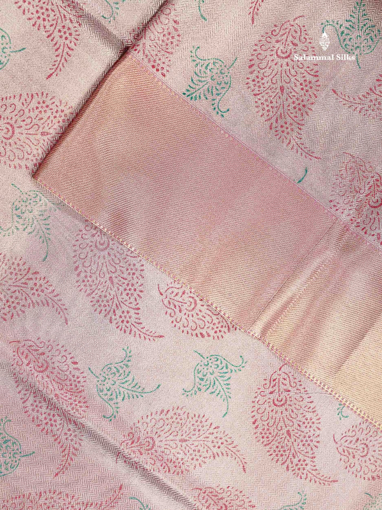 Tissue Saree - Baby Pink Printed Jyothika Celebrity Saree Along With Contrast Pink Blouse