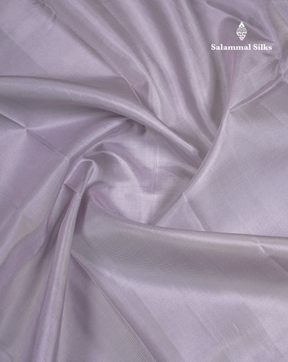 Beautiful Light Grey Plain Pure Kanjivaram Silk Saree With Traditional Pallaku Border