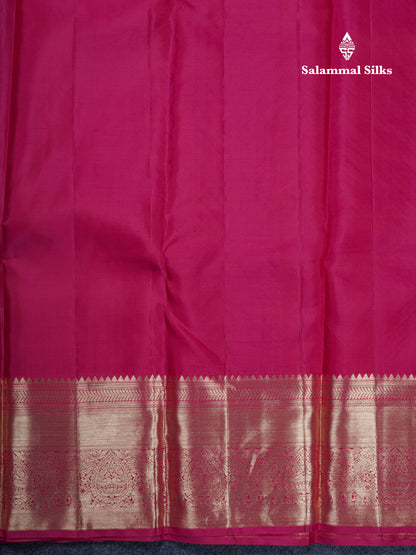 Violet Meenakari Work Bridal Pure Kanjivaram Silk Saree With Magenta Pink Border