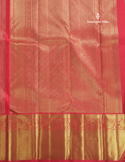 Rexona Green Pure Kanjivaram Silk Saree (2G) Zari With Contrast Red Border
