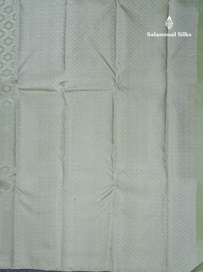 Pista Green Bridal Pure Kanjivaram Silk Saree With Silver Zari Long Border