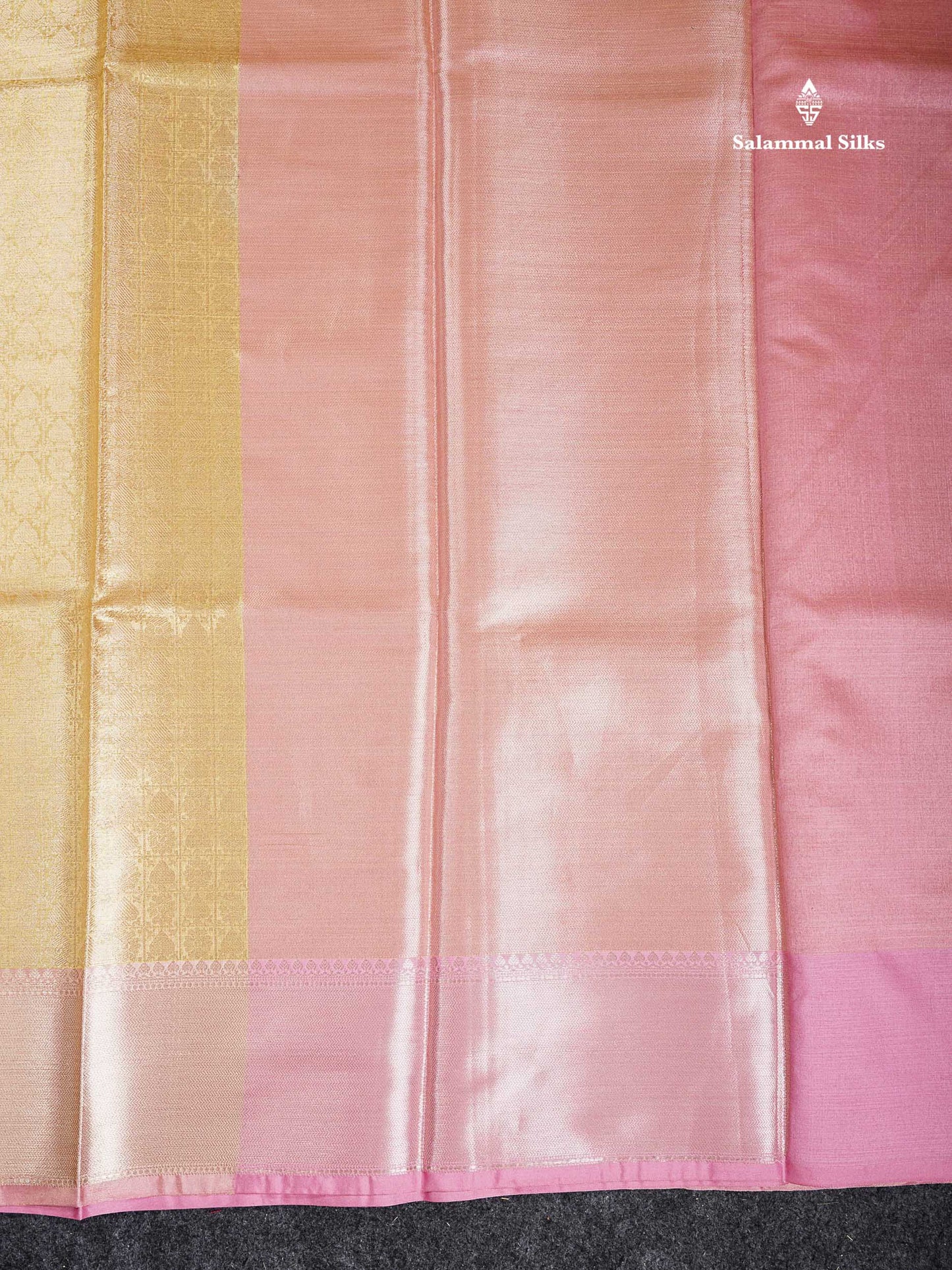 Tissue Saree - Celebrity Light Gold With Baby Pink Grand Blouse