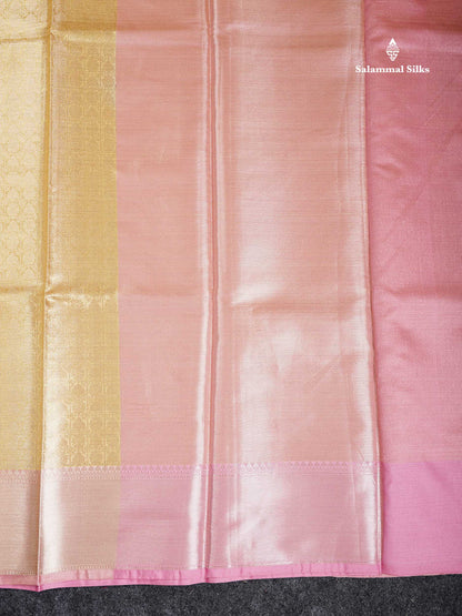 Tissue Saree - Celebrity Light Gold With Baby Pink Grand Blouse
