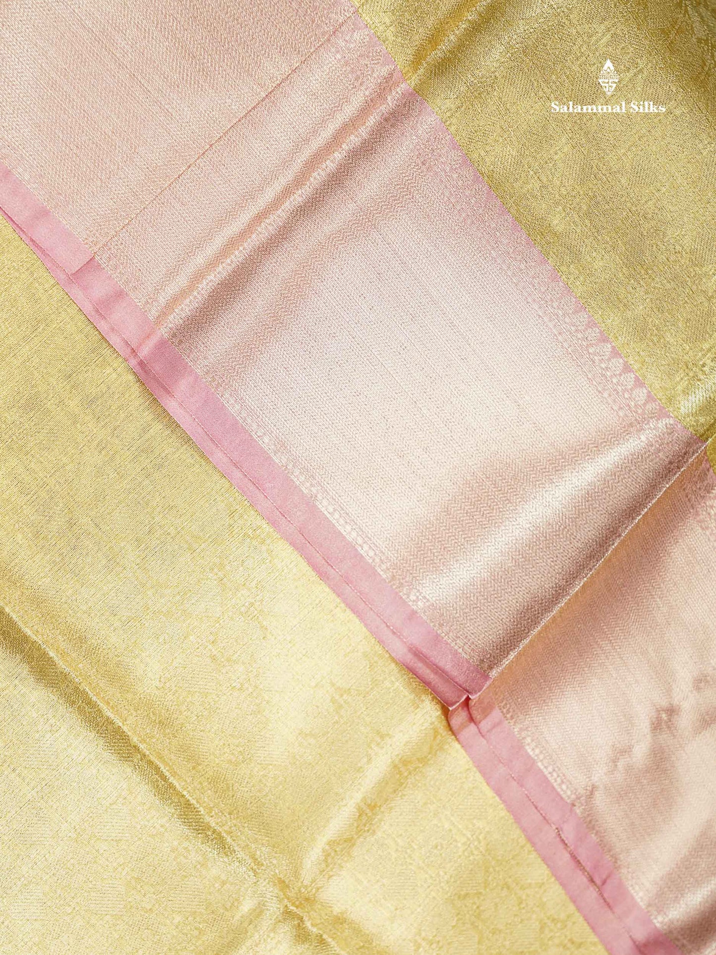 Tissue Saree - Celebrity Light Gold With Baby Pink Grand Blouse