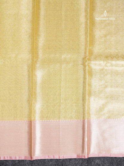 Tissue Saree - Celebrity Light Gold With Baby Pink Grand Blouse