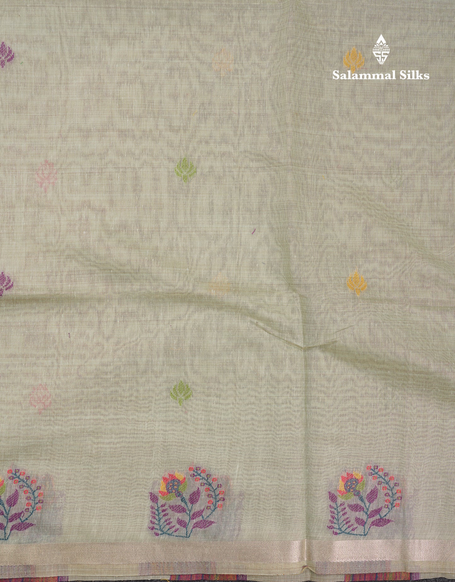 Beautiful Dark Peach Menakari Work Butta Muga Cotton Saree With Blouse