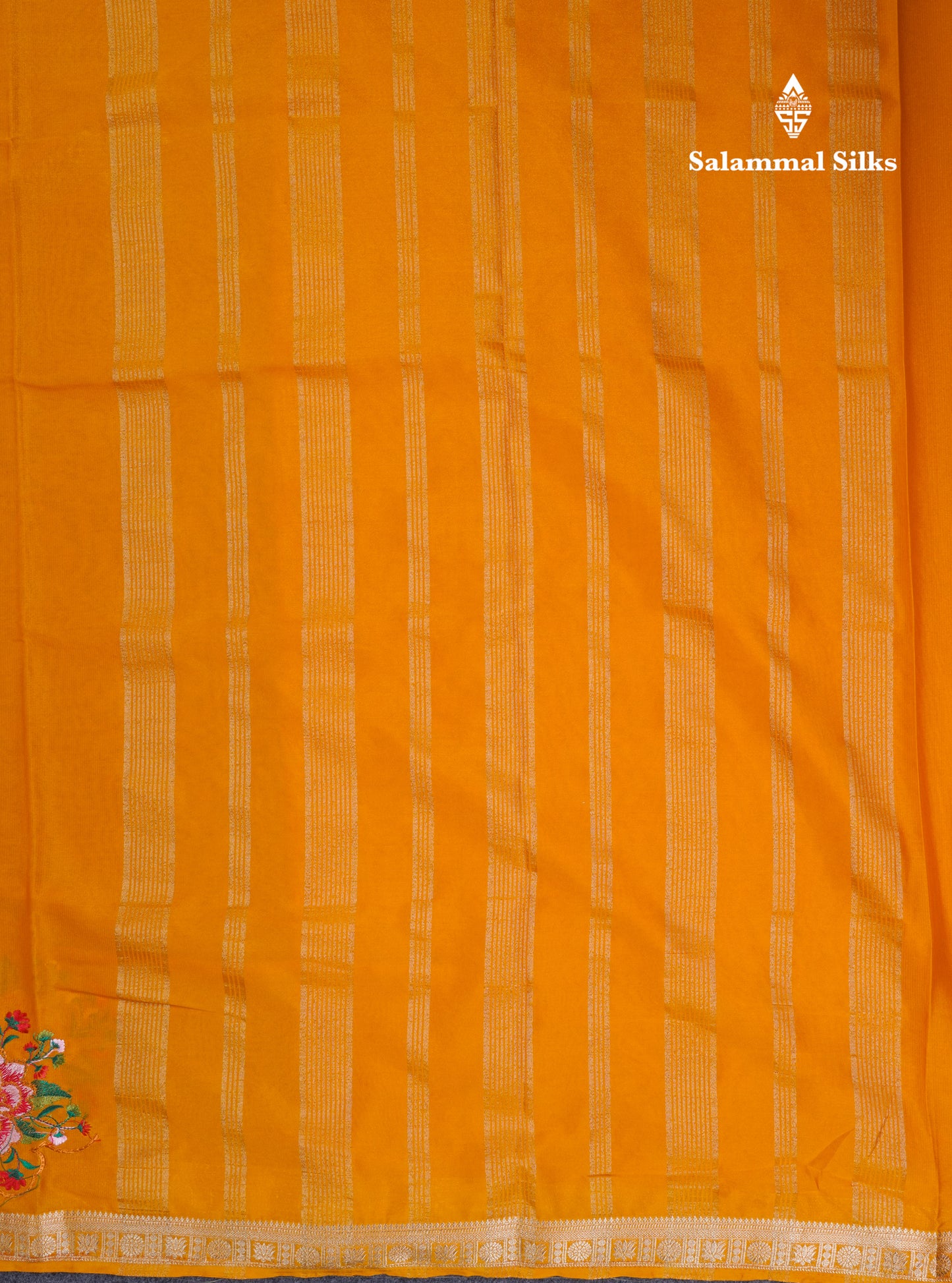 Bottle Green Plain Semi Mysore Crepe Saree With Embroidery Work Border