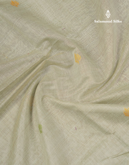 Beautiful Dark Peach Menakari Work Butta Muga Cotton Saree With Blouse