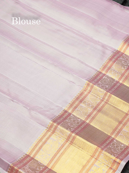 Korvai Beautiful Bottle Green Pure Kanjivaram Silk Saree With Contrast Baby Pink Traditional Evening Morning Border