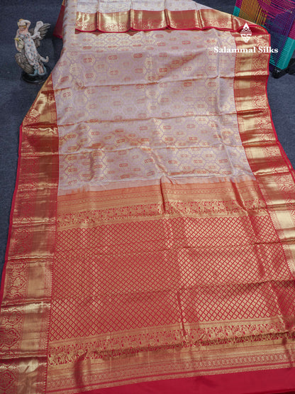 Onion Pink Grand Bridal Pure Kanjivaram Silk Saree With Maroon Border