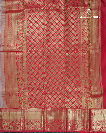 Onion Pink Grand Bridal Pure Kanjivaram Silk Saree With Maroon Border
