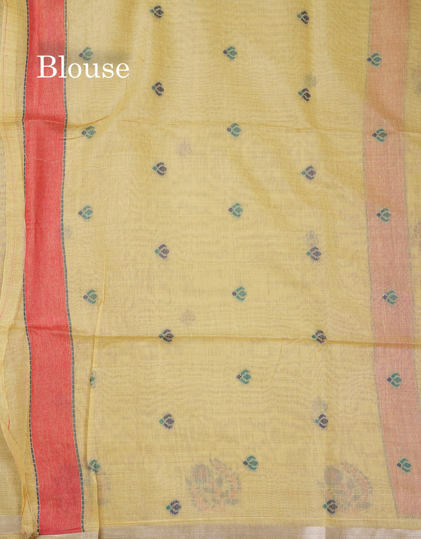 Beautiful Dark Peach Menakari Work Butta Muga Cotton Saree With Blouse