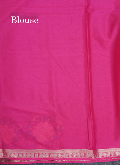 Bottle Green Plain Semi Mysore Crepe Saree With Embroidery Work Border