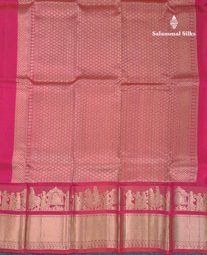 Beautiful Black Plain Pure Kanjivaram Silk Saree with Traditional Pallakku Border