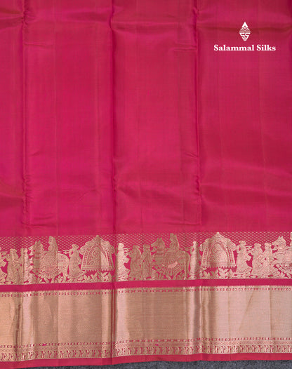 Beautiful Black Plain Pure Kanjivaram Silk Saree with Traditional Pallakku Border
