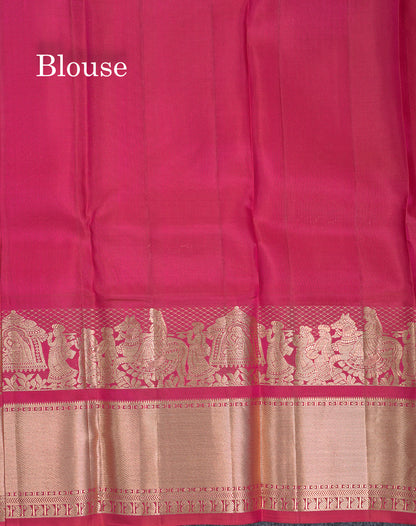 Royal Blue Colour Pure Kanjivaram Silk Saree with Pallakku Border