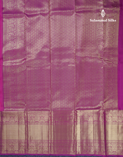 Rani Pink Meenakari Work Bridal Pure Kanjivaram Silk Saree With Magenta Evening Morning Border