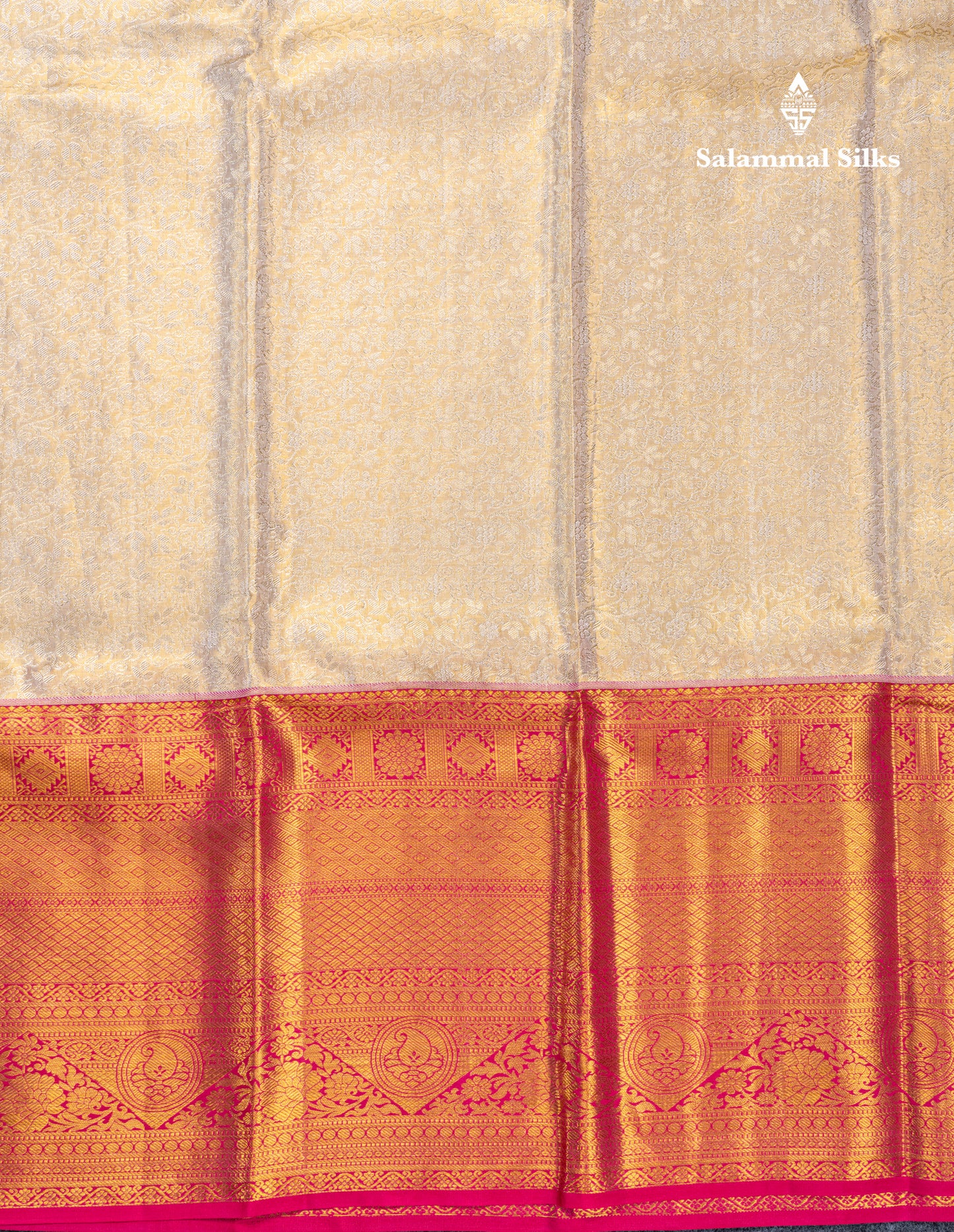 Sandal Tissue Bridal Pure Kanjivaram Silk Saree With Contrast Pink Traditional Evening Morning Border