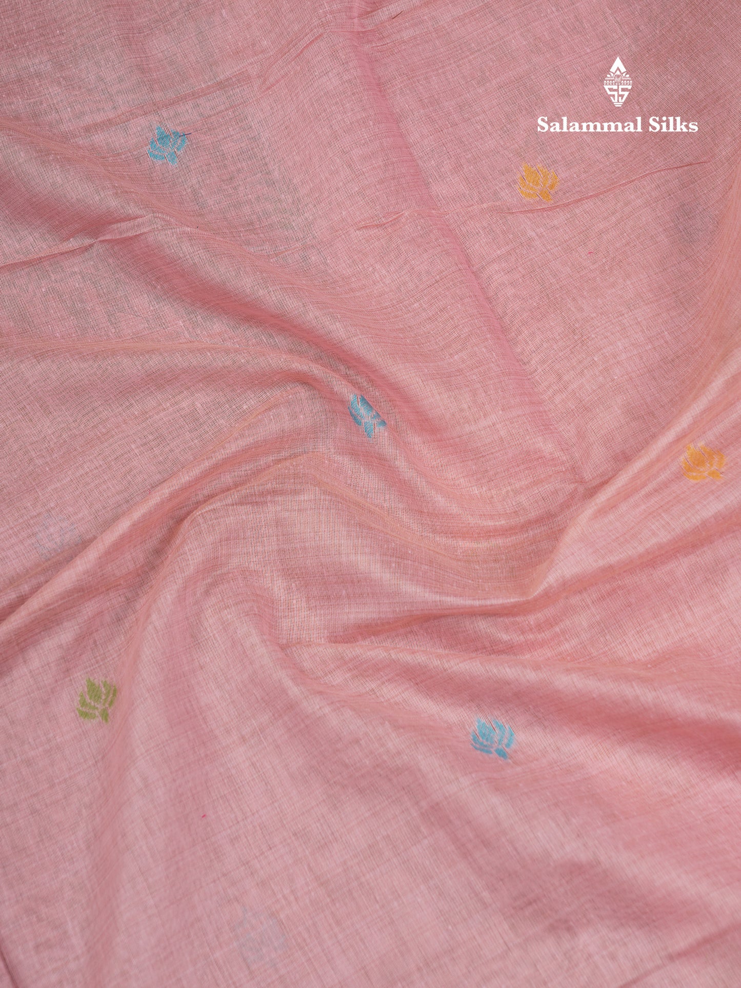 Beautiful Dark Peach Menakari Work Butta Muga Cotton Saree With Blouse