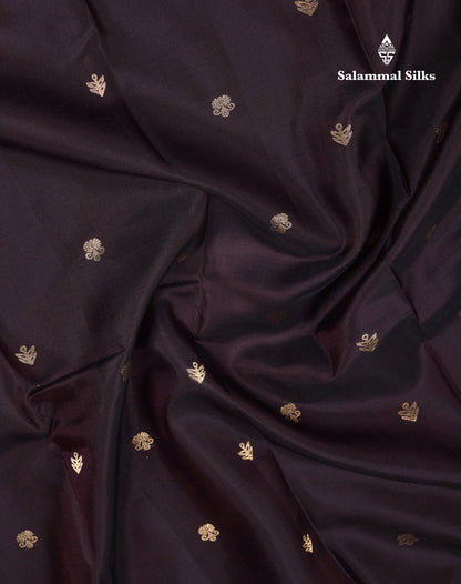 Beautiful Dark Brown Pure Kanjivaram Silk Saree With Traditional Pallaku Border