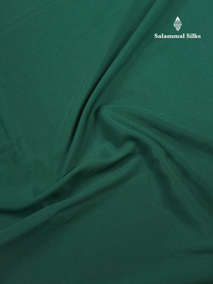 Bottle Green Plain Semi Mysore Crepe Saree With Embroidery Work Border