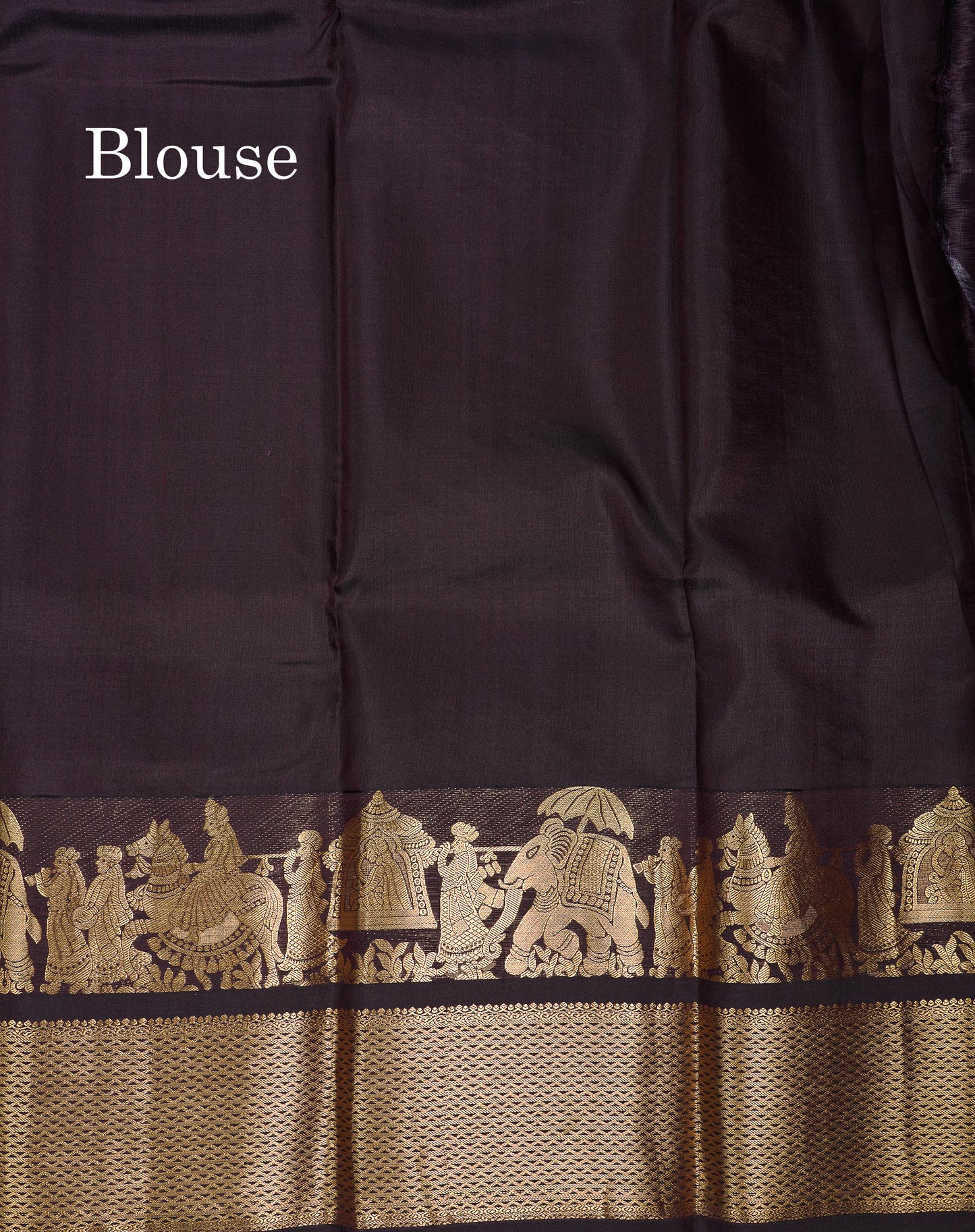 Beautiful Dark Brown Pure Kanjivaram Silk Saree With Traditional Pallaku Border