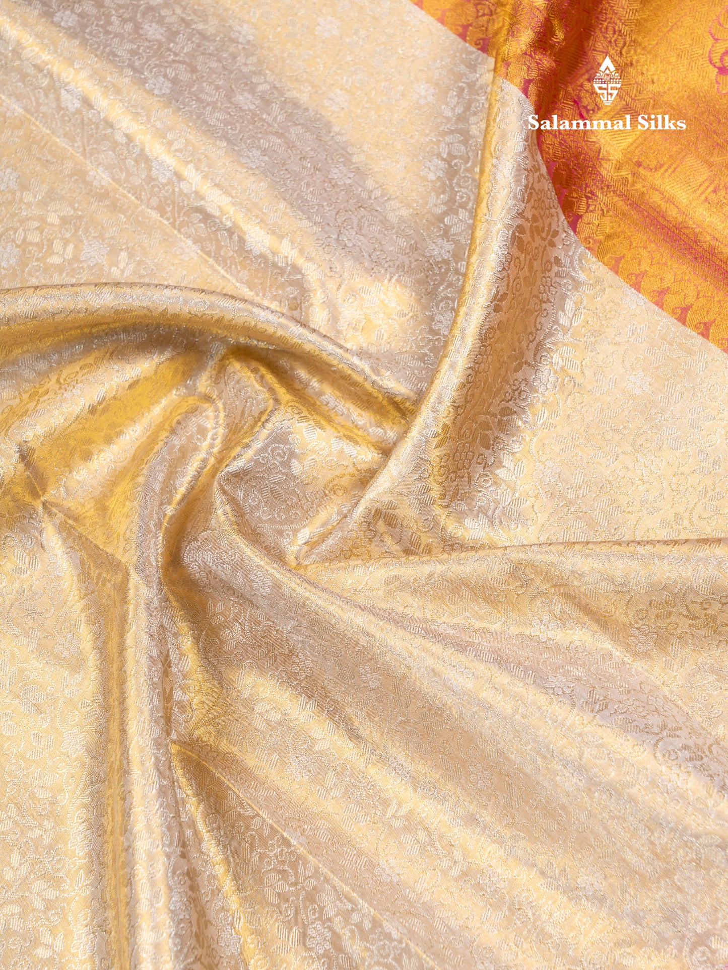 Sandal Tissue Bridal Pure Kanjivaram Silk Saree With Contrast Pink Traditional Evening Morning Border