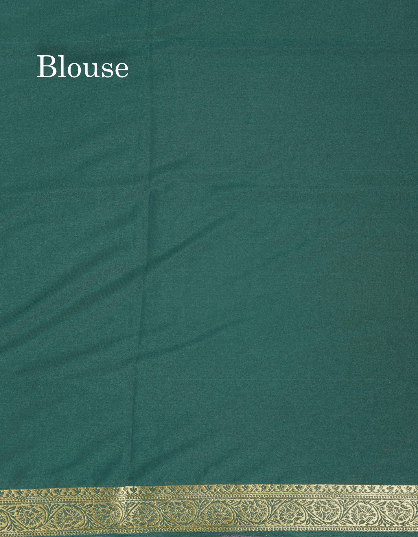Bottle Green Plain Semi Mysore Crepe Saree With Embroidery Work Border