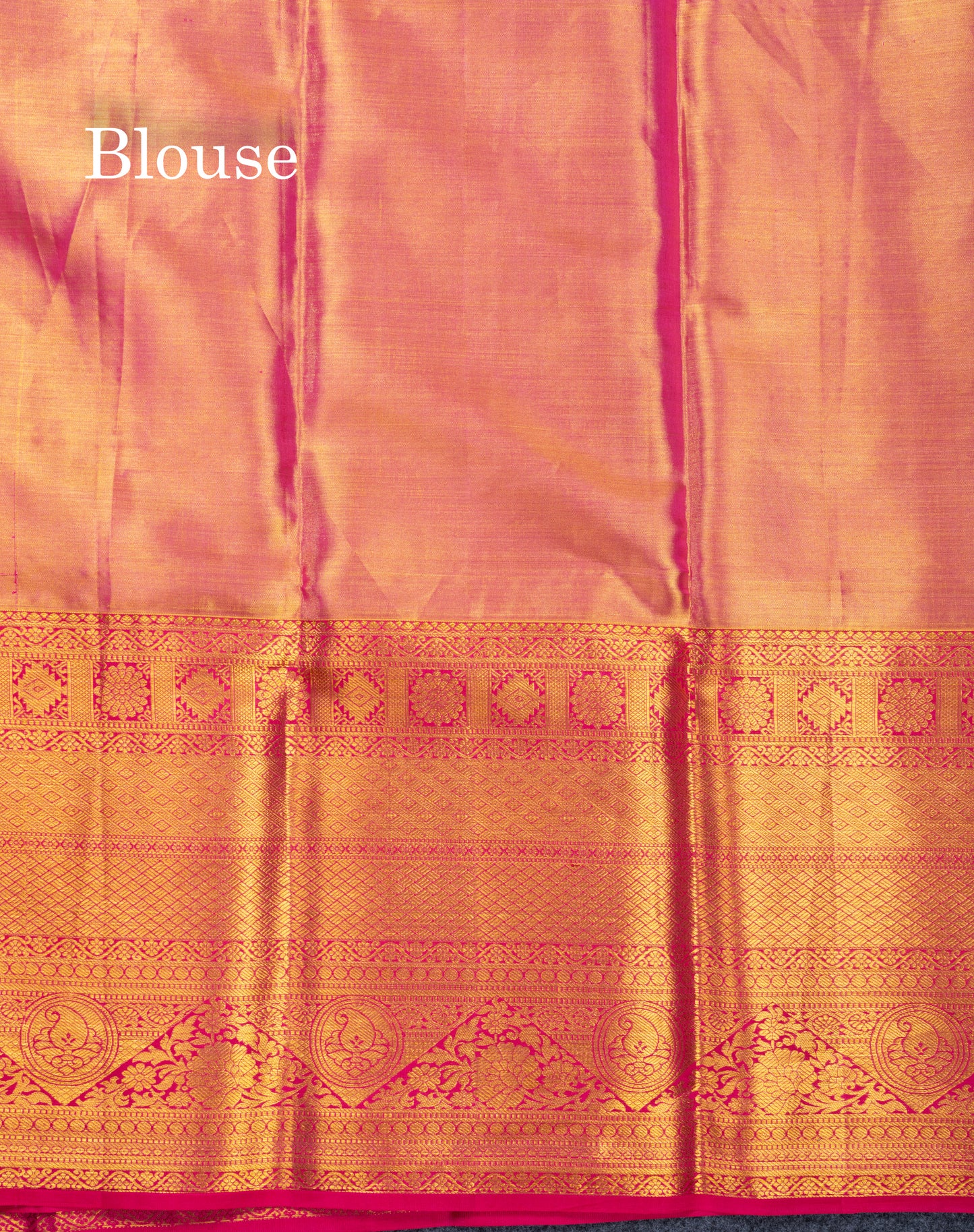Sandal Tissue Bridal Pure Kanjivaram Silk Saree With Contrast Pink Traditional Evening Morning Border