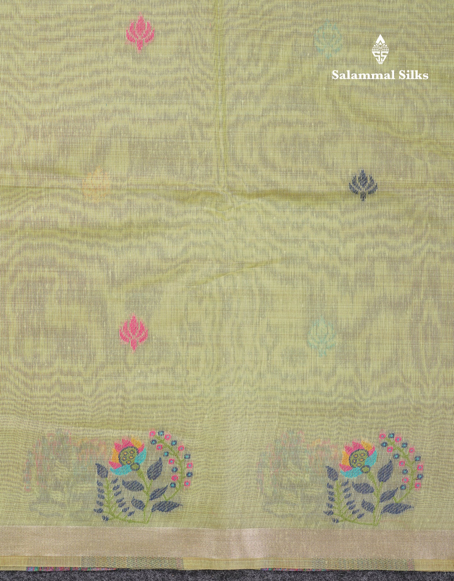 Beautiful Dark Peach Menakari Work Butta Muga Cotton Saree With Blouse