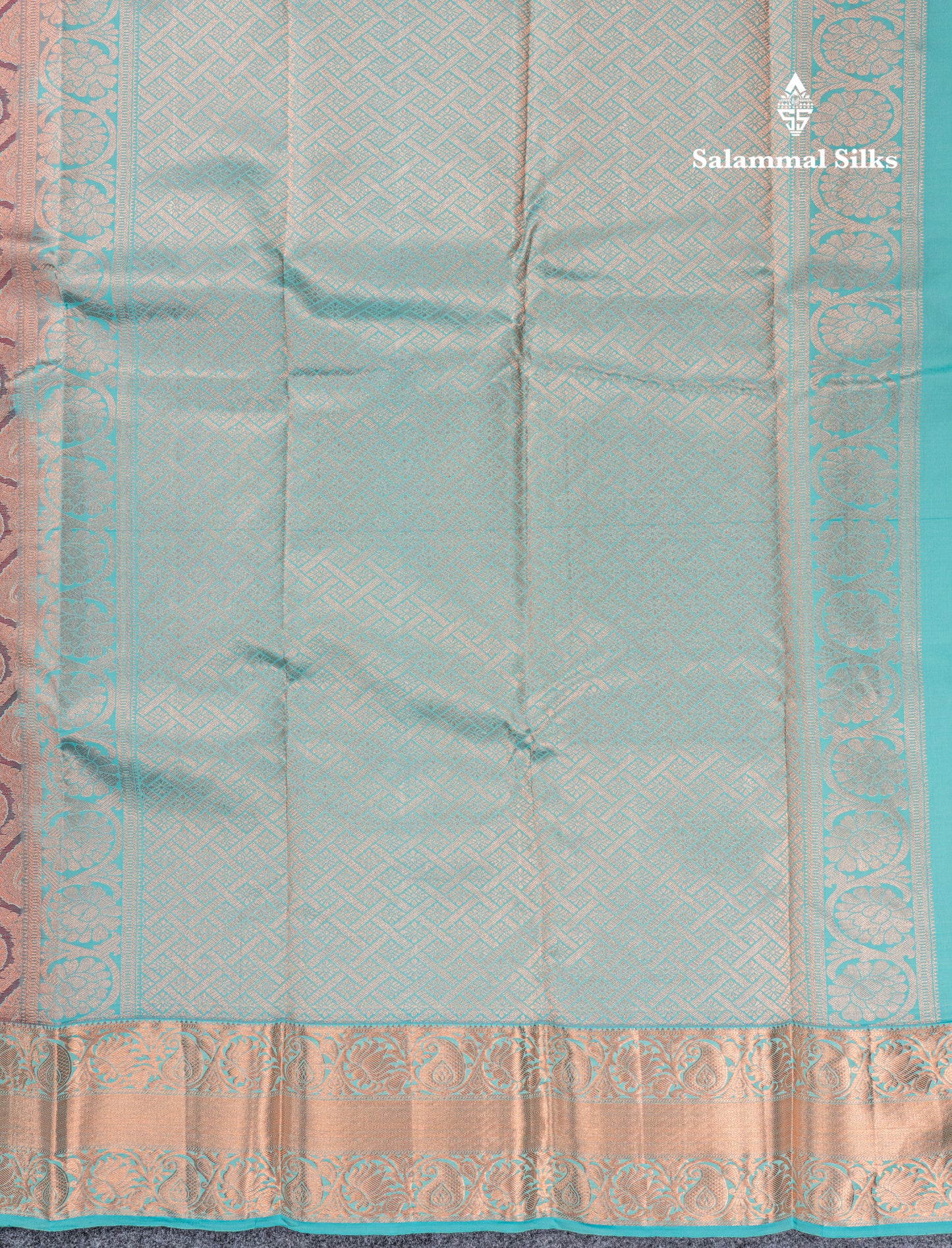 Light Chocolate Puremix Silk Saree With Contrast Sea Blue Traditional Border