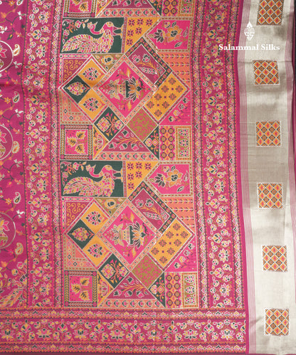 Magenta Colour Pashmina Saree With Rich Weaving Work