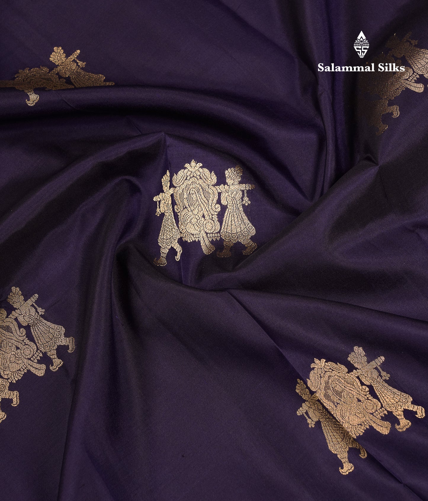 Beautiful Navy Blue Pure Kanjivaram Silk Saree With Traditional Pallaku Border