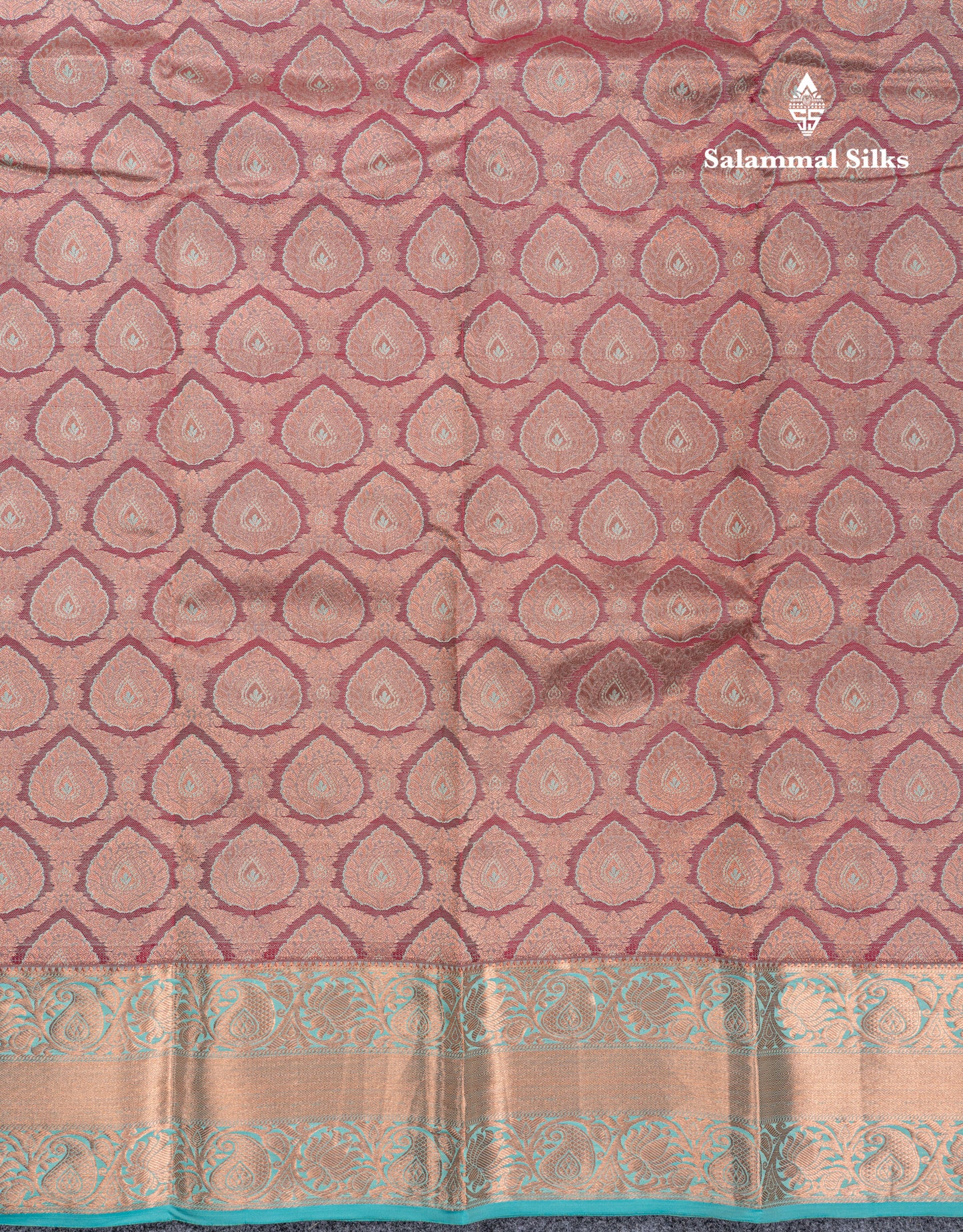 Light Chocolate Puremix Silk Saree With Contrast Sea Blue Traditional Border