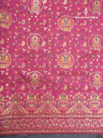 Magenta Colour Pashmina Saree With Rich Weaving Work