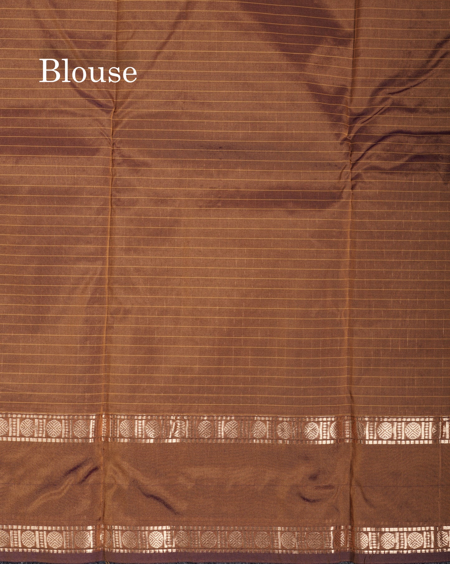 Light Weight Semi Silk Saree - Brown Checks With Butta With Traditional Rettapet Border