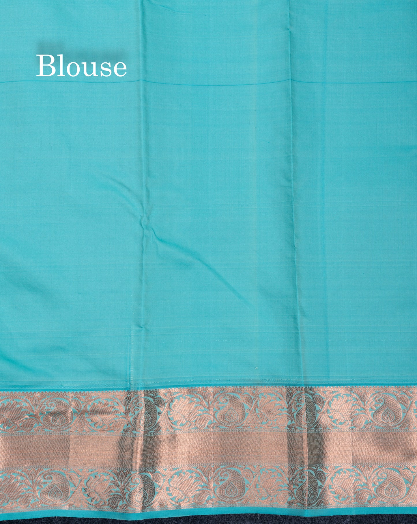 Light Chocolate Puremix Silk Saree With Contrast Sea Blue Traditional Border