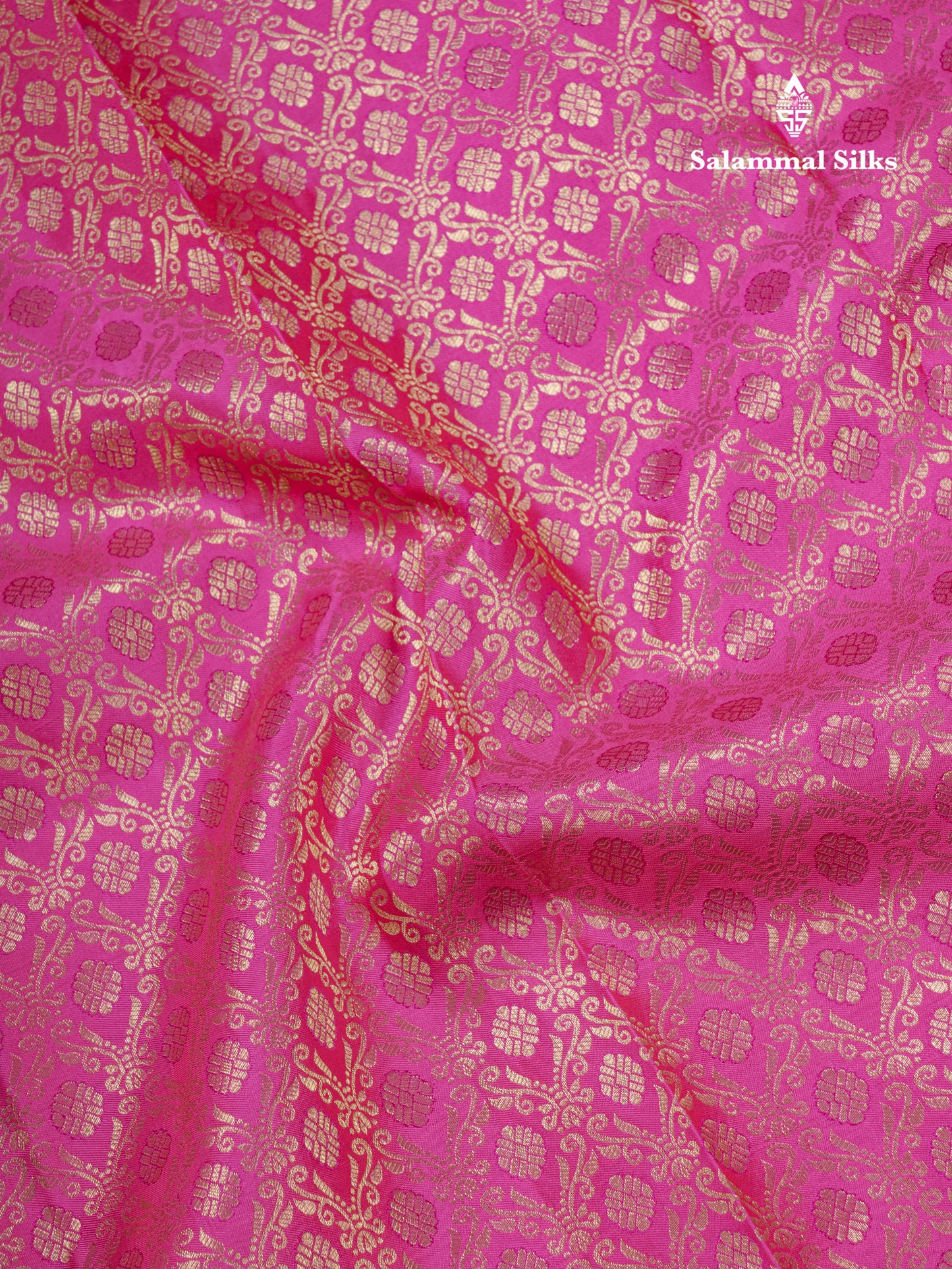 Rani Pink Meenakari Work Bridal Pure Kanjivaram Silk Saree With Magenta Evening Morning Border