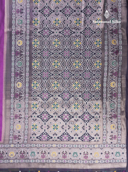 Brown Colour Plain Semi Dola Silk With Ajirah Print Border