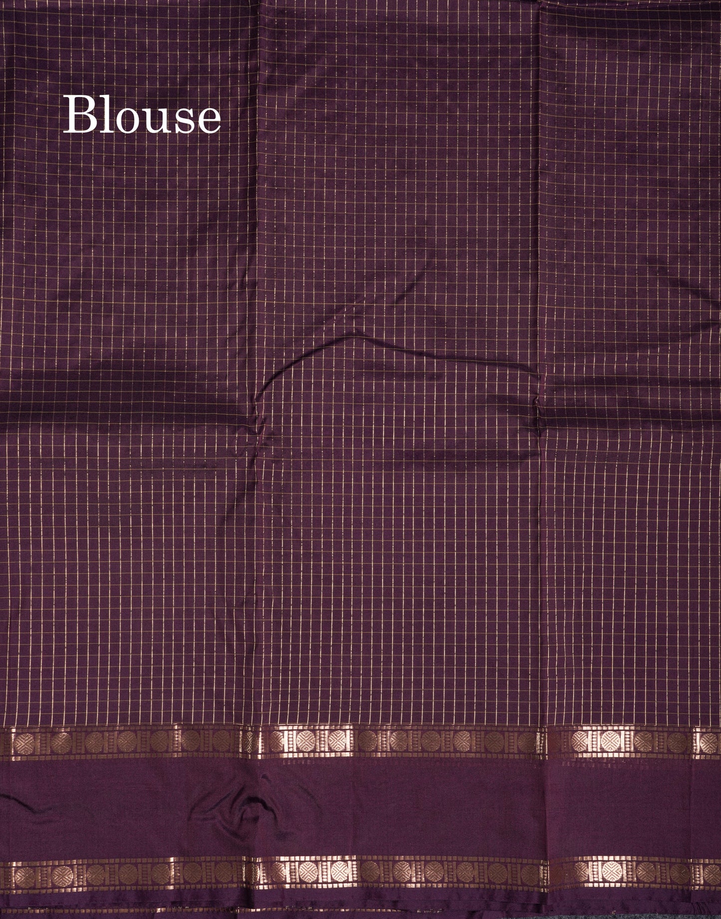 Light Weight Semi Silk Saree - Brown Checks With Butta With Traditional Rettapet Border