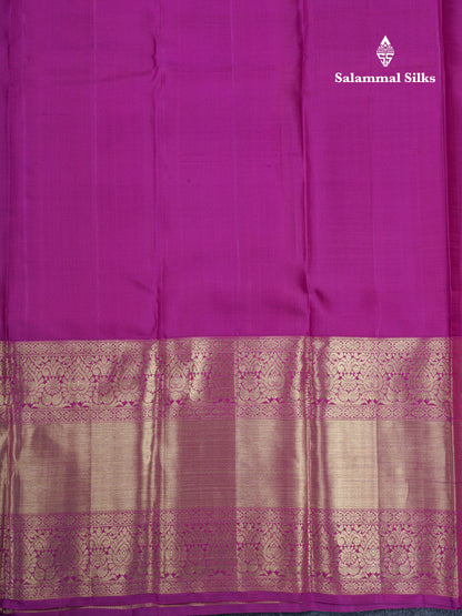 Rani Pink Meenakari Work Bridal Pure Kanjivaram Silk Saree With Magenta Evening Morning Border