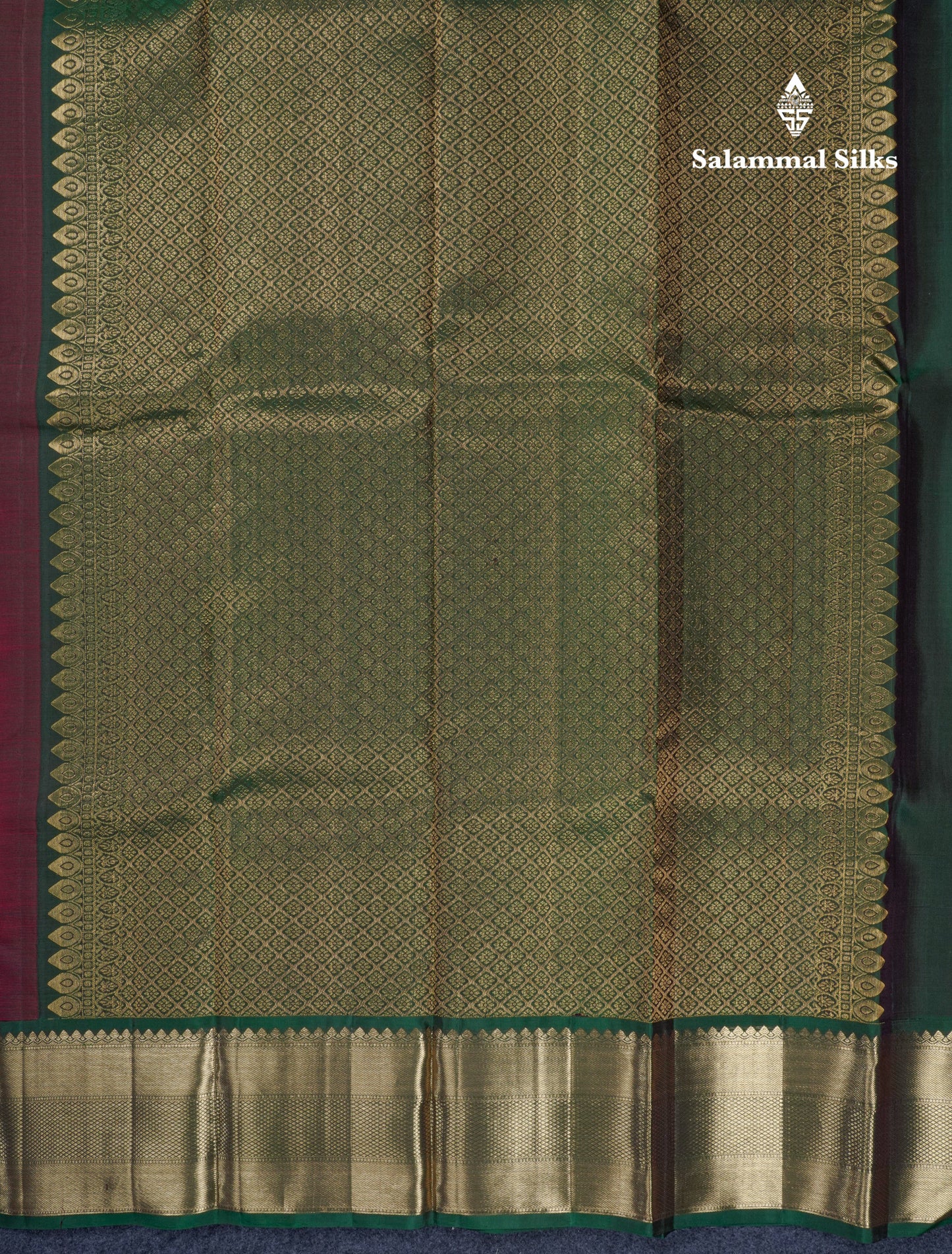 Maroon Grand Beautiful Bridal Pure Kanjivaram Silk Saree With Bottle Green Border