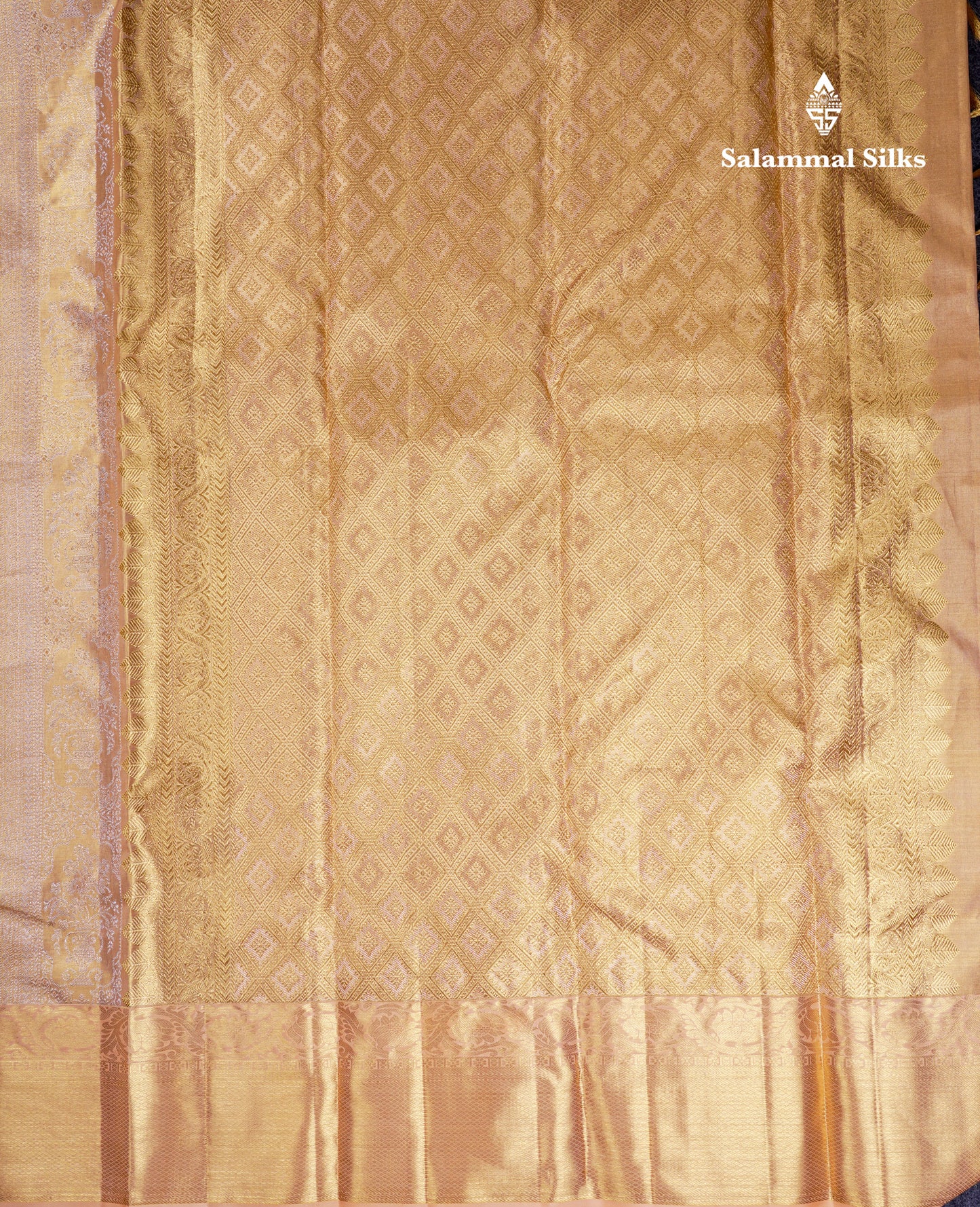 Beautiful Sandal Tissue Bridal Pure Kanjivaram Silk Saree With Traditional Border