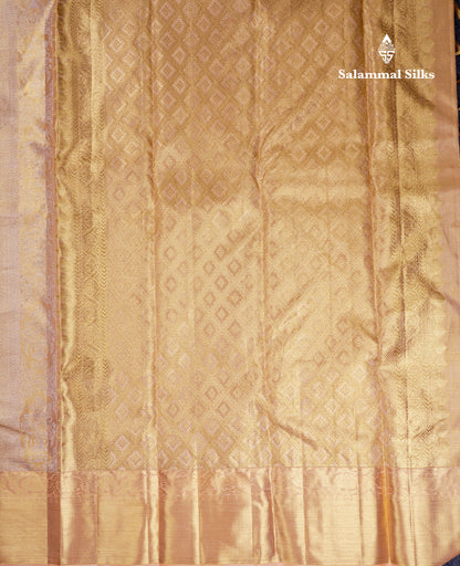 Beautiful Sandal Tissue Bridal Pure Kanjivaram Silk Saree With Traditional Border