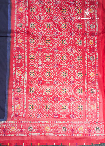 Brown Colour Plain Semi Dola Silk With Ajirah Print Border