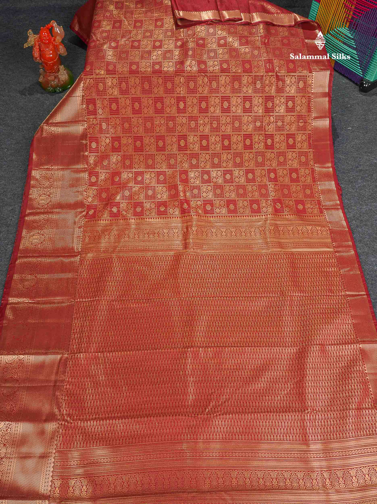 Semi Silk Saree - Maroon Colour Body With Traditional Evening Morning Border