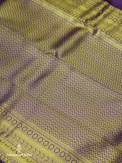 Beautiful Mehandi Green Bridal Pure Kanjivaram Silk Saree With Contrast Violet Traditional Border